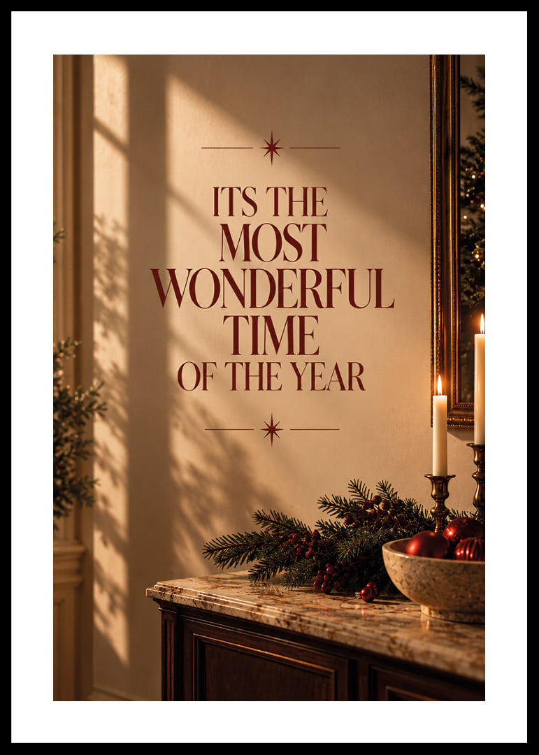 Elegante póster navideño con tipografía cálida y un ambiente festivo.-12
