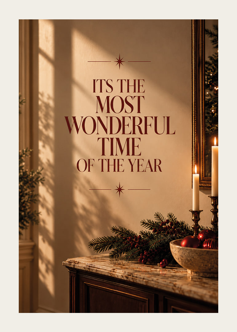 Elegante póster navideño con tipografía cálida y un ambiente festivo.-12