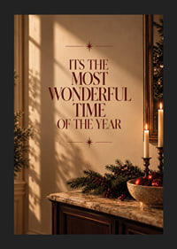 Elegante póster navideño con tipografía cálida y un ambiente festivo.-5