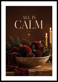 Póster navideño con ambiente, con terciopelo, ramas de abeto y velas en tonos cálidos.-0