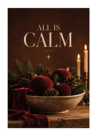 Póster navideño con ambiente, con terciopelo, ramas de abeto y velas en tonos cálidos.-1