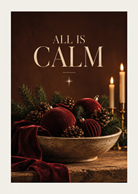 Póster navideño con ambiente, con terciopelo, ramas de abeto y velas en tonos cálidos.-3