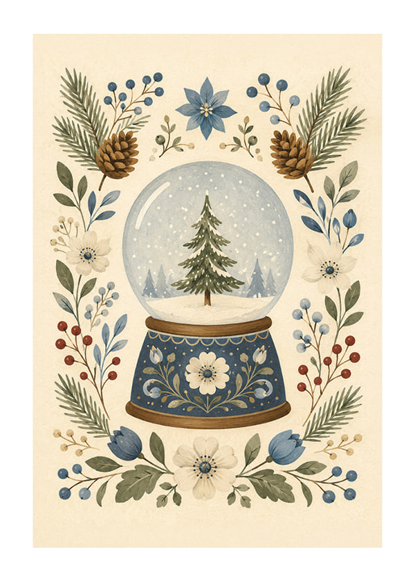 Póster Nordic Snow Globe