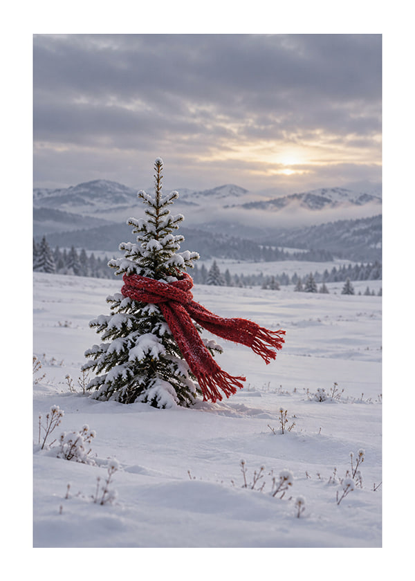 Póster Snowy Spruce Scarf
