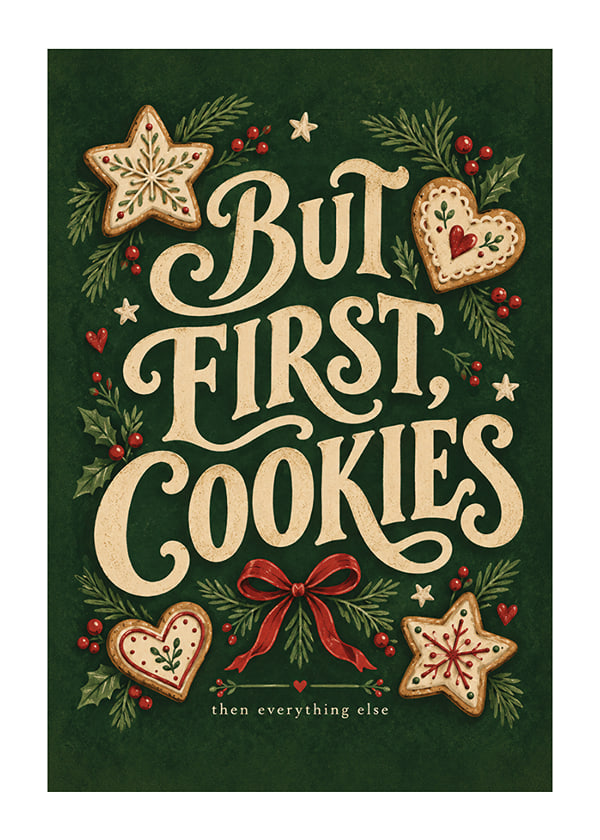 Póster But First Cookies