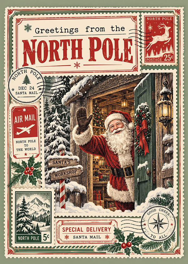 Póster North Pole Postcard