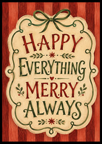 Encantador póster navideño con un mensaje cálido, aspecto de pintura artesanal y colores clásicos.-0