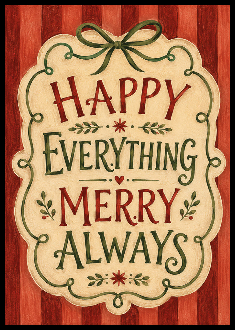 Encantador póster navideño con un mensaje cálido, aspecto de pintura artesanal y colores clásicos.-12