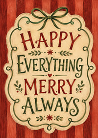 Encantador póster navideño con un mensaje cálido, aspecto de pintura artesanal y colores clásicos.-1