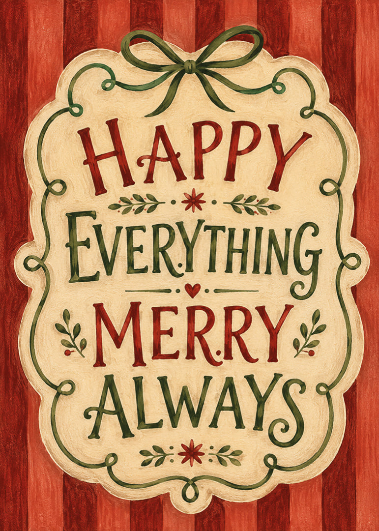 Encantador póster navideño con un mensaje cálido, aspecto de pintura artesanal y colores clásicos.-12