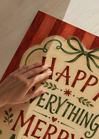Encantador póster navideño con un mensaje cálido, aspecto de pintura artesanal y colores clásicos.-3