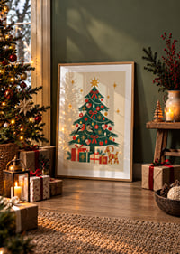 Un árbol de Navidad decorado con jilgueros, paquetes y cálidos detalles nórdicos.-8