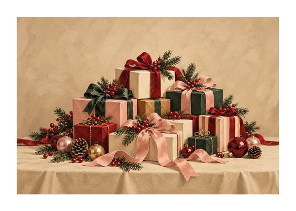 Póster Christmas Gift Elegance