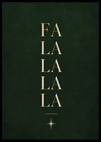 Elegante cartel navideño tipográfico en color dorado sobre un fondo verde oscuro.-6