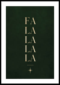 Elegante cartel navideño tipográfico en color dorado sobre un fondo verde oscuro.-0