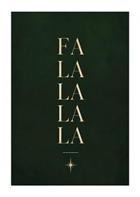 Elegante cartel navideño tipográfico en color dorado sobre un fondo verde oscuro.-1