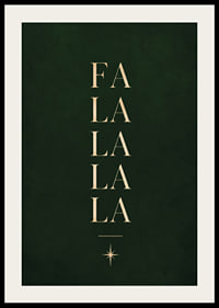 Elegante cartel navideño tipográfico en color dorado sobre un fondo verde oscuro.-2