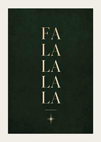 Elegante cartel navideño tipográfico en color dorado sobre un fondo verde oscuro.-3