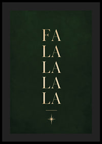 Elegante cartel navideño tipográfico en color dorado sobre un fondo verde oscuro.-4