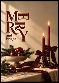 Las velas color burdeos, los lazos de terciopelo y las bolas navideñas crean la clásica calidez de la Navidad.-6