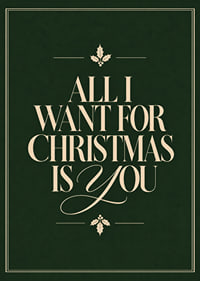 Elegante póster navideño con tipografía romántica en blanco crema sobre fondo verde oscuro.-1