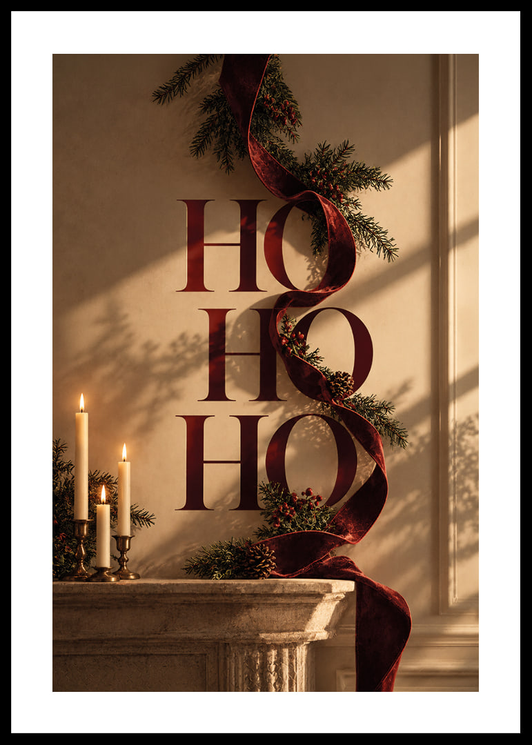 Elegante motivo navideño con cinta de terciopelo color burdeos, ramas de abeto y velas.-12