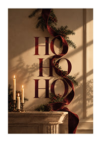 Elegante motivo navideño con cinta de terciopelo color burdeos, ramas de abeto y velas.-1