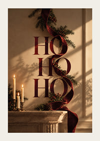Elegante motivo navideño con cinta de terciopelo color burdeos, ramas de abeto y velas.-3