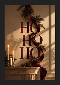 Elegante motivo navideño con cinta de terciopelo color burdeos, ramas de abeto y velas.-5