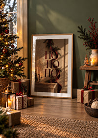 Elegante motivo navideño con cinta de terciopelo color burdeos, ramas de abeto y velas.-8