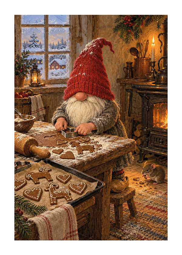 Póster Winter Bakery Gnome