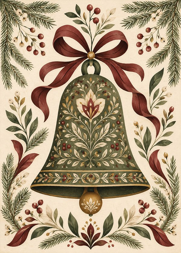 Póster Woodland Christmas Bell