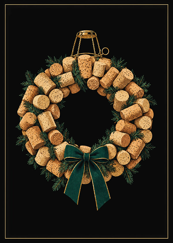 Póster Cork Christmas Wreath