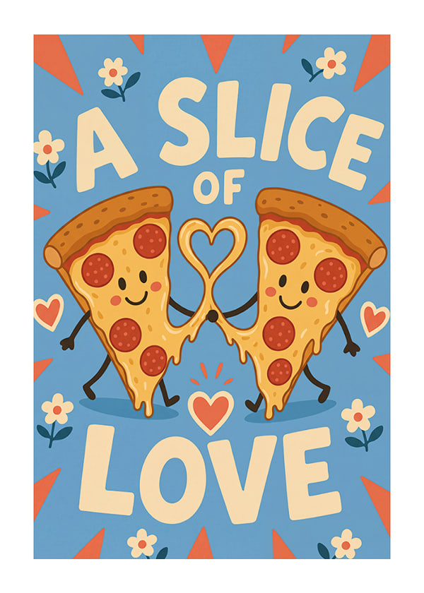 Poster Pizza Heart Duo