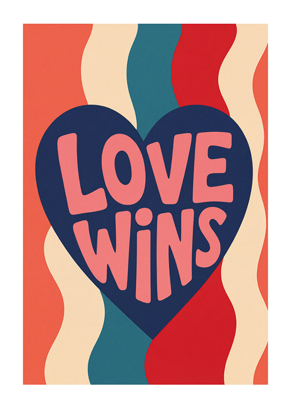 Poster Love Wins Retro
