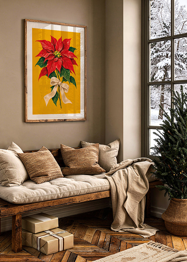 Póster Holiday Poinsettia Glow crossfade