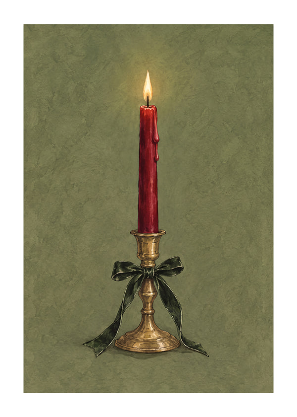Póster Crimson Candle Glow
