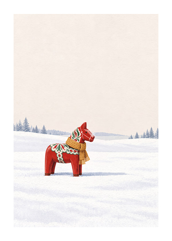 Póster Red Dala Winter
