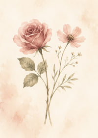 Skira akvarellblommor i dämpat rosé skapar en mjuk och romantisk känsla.-7