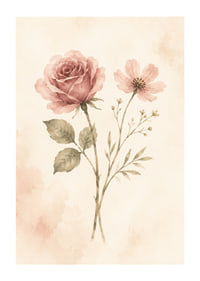 Skira akvarellblommor i dämpat rosé skapar en mjuk och romantisk känsla.-1