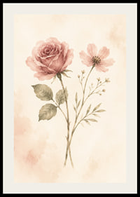 Skira akvarellblommor i dämpat rosé skapar en mjuk och romantisk känsla.-2