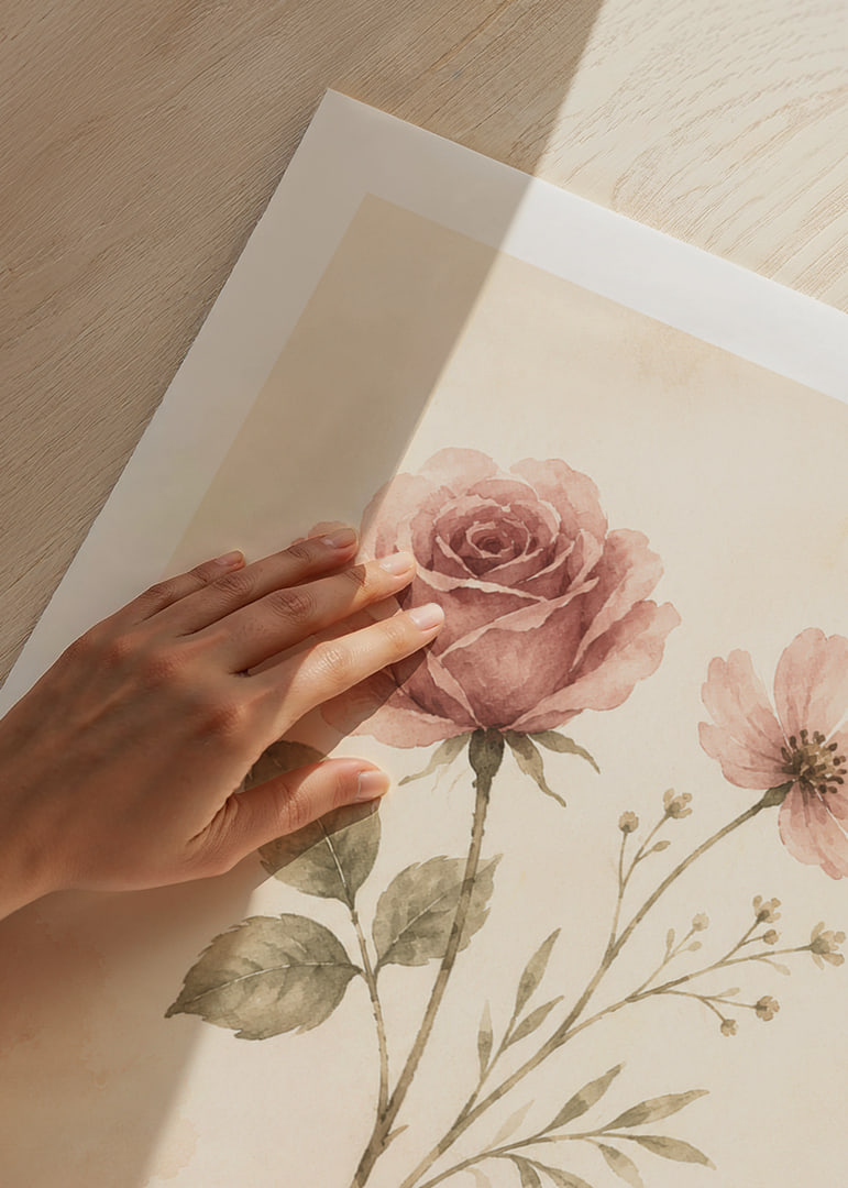 Skira akvarellblommor i dämpat rosé skapar en mjuk och romantisk känsla.-12