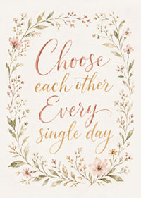 Romantische quote in warme kalligrafie, omlijst door heldere aquarelbloemen.-1