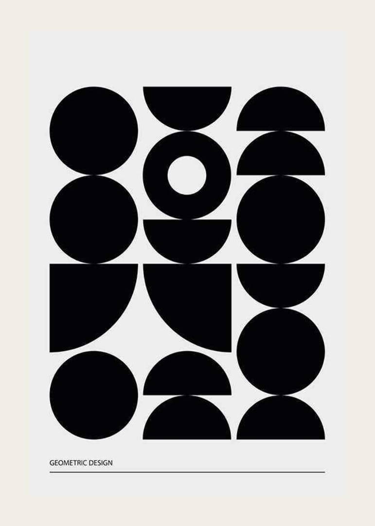 Geometric Graphic Black No1-12