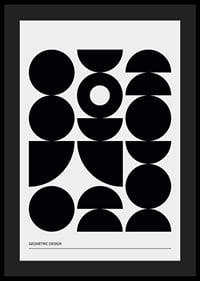 Geometric Graphic Black No1-4