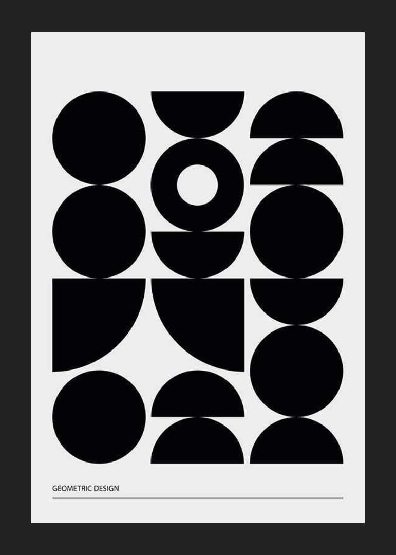 Geometric Graphic Black No1-12
