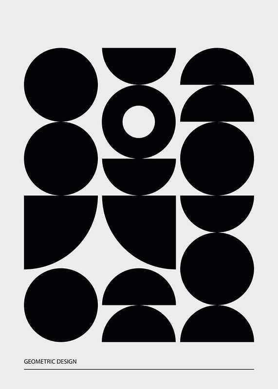Geometric Graphic Black No1-12
