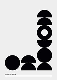 Geometric Graphic Black No2-7