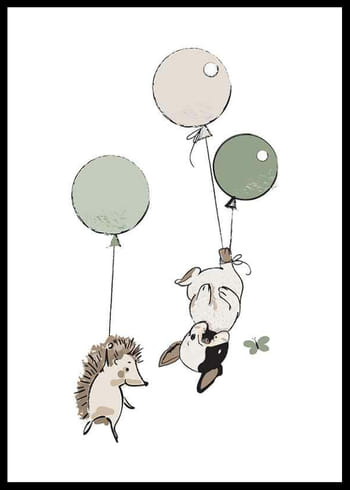 Poster Animals And Balloons No2