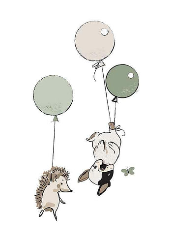 Poster Animals And Balloons No2